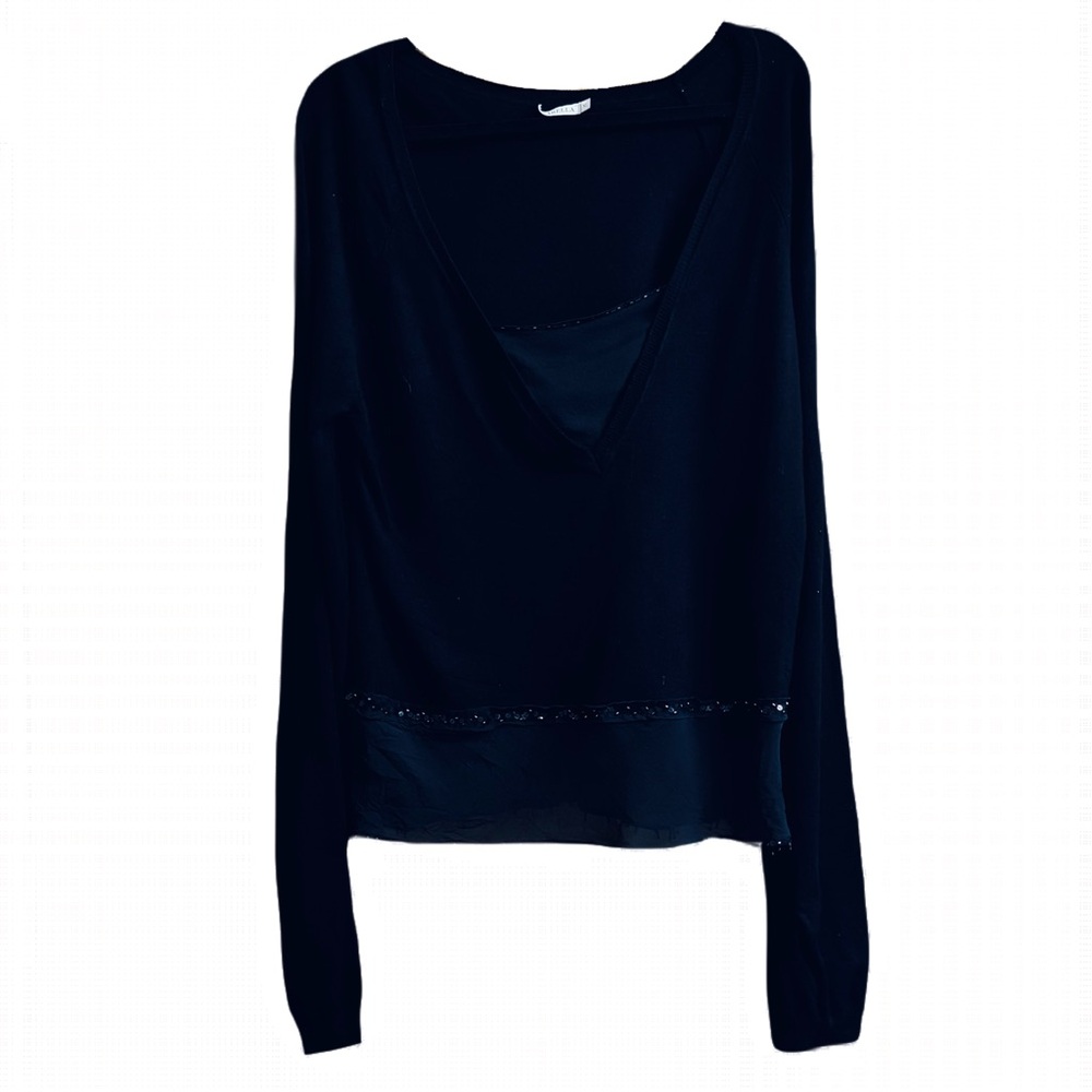 MARELLA Chic Black Long Sleeve Tee